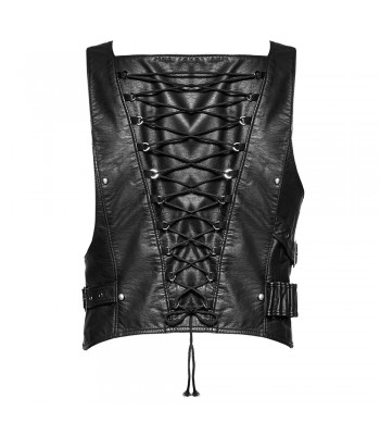 Men Gothic Vest Vintage Pu Leather Vest Men sleeveless Vest Tops Punk Cosplay Club Vest Steampunk